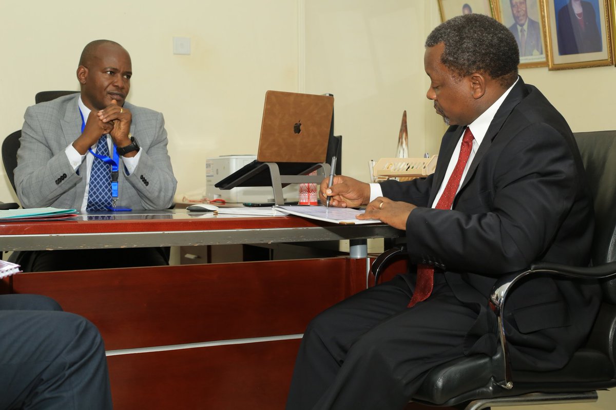 Prof. Banyankimbona made a courtesy visit to the VC of @NkumaUni, Prof. Jude Lubega. @iucea_info , Executive Secretary @bagcaporal with a delegation from NCHE is at Nkumba University for benchmarking on Institutional Quality Assurance Systems. Courtesy photos: @NkumbaUni