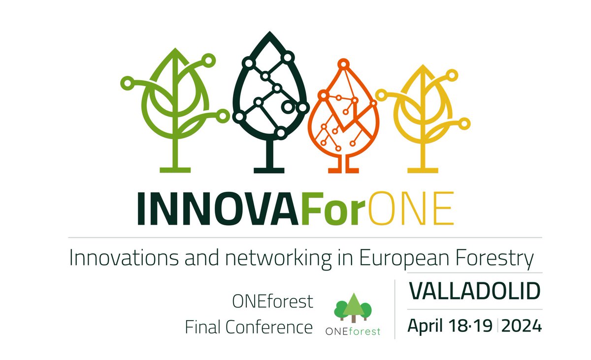 📢Save the date: @Oneforest_H2020 Final Conference: #INNOVAForONE: Innovations in Forestry and Synergies between EU Networks.'

 🗓️18-19 April

Valladolid (Spain) & Online

🔗 More details: oneforest.eu/content/onefor…

#INNOVAForONE #ONEforestFinalEvent #H2020