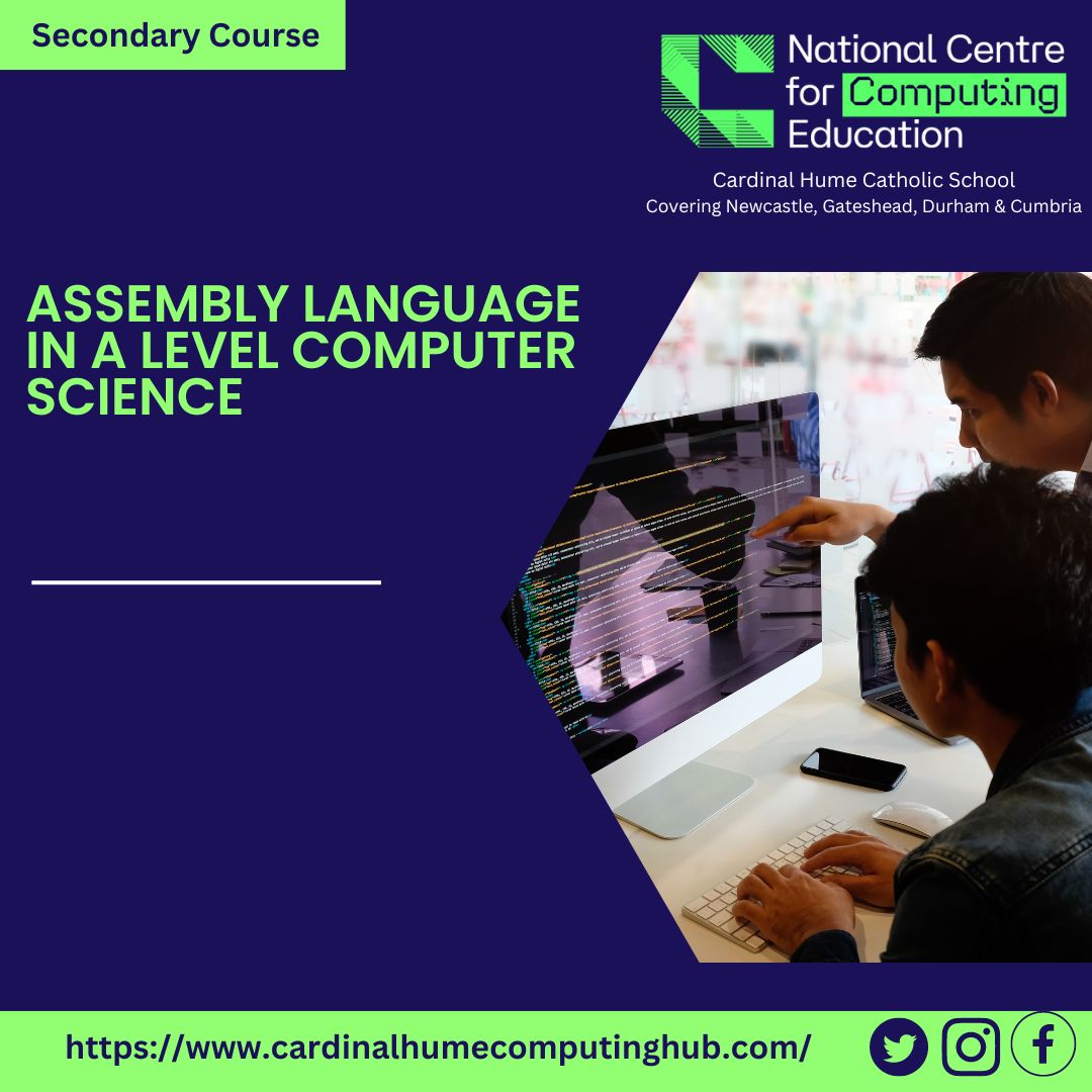 Dive into the world of assembly language; this CPD will develop both your theoretical knowledge and practical skills in relation to the use of this fundamental, low-level mode of programming for A Level computer science. 📅09th April 16:00-18:30 🔗ow.ly/IA7T50QXpPq