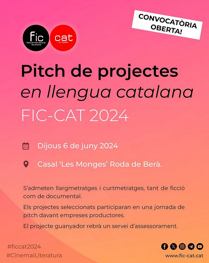 Imastranger's tweet photo. ATENCIÓ @fic_cat #FICCAT2024 presenta la primera jornada de #pitch de projectes de #cinema en #català davant d’empreses productores, buscar finançament i col·laboracions per a fer-lo realitat.
Amb la col·laboració d' Efímero Films.
6 de Juny
Inscripcions fins al 19 d’abril https://t.co/STTfougv8j