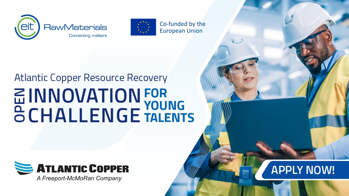 📣 Calling young professionals & 2nd-year master students from the raw materials value chain to register for the @Atlantic_Copper Resource Recovery Open Innovation Challenge for Young Talents in cooperation with EIT RawMaterials! More details here: oic-youngtalents.eitrawmaterials.eu