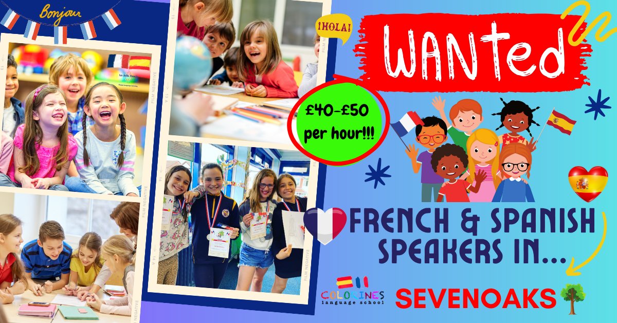 🔥🇫🇷🇪🇸SEVENOAKS - FRENCH & SPANISH SPEAKERS
Genuinely, EARN £40-£50 per hour!
More info:  lajolieronde.co.uk/work-with-us-2
@kenthour #sevenoakdsjobs #frenchspeakers #spanishspeakers #multilingualjobs