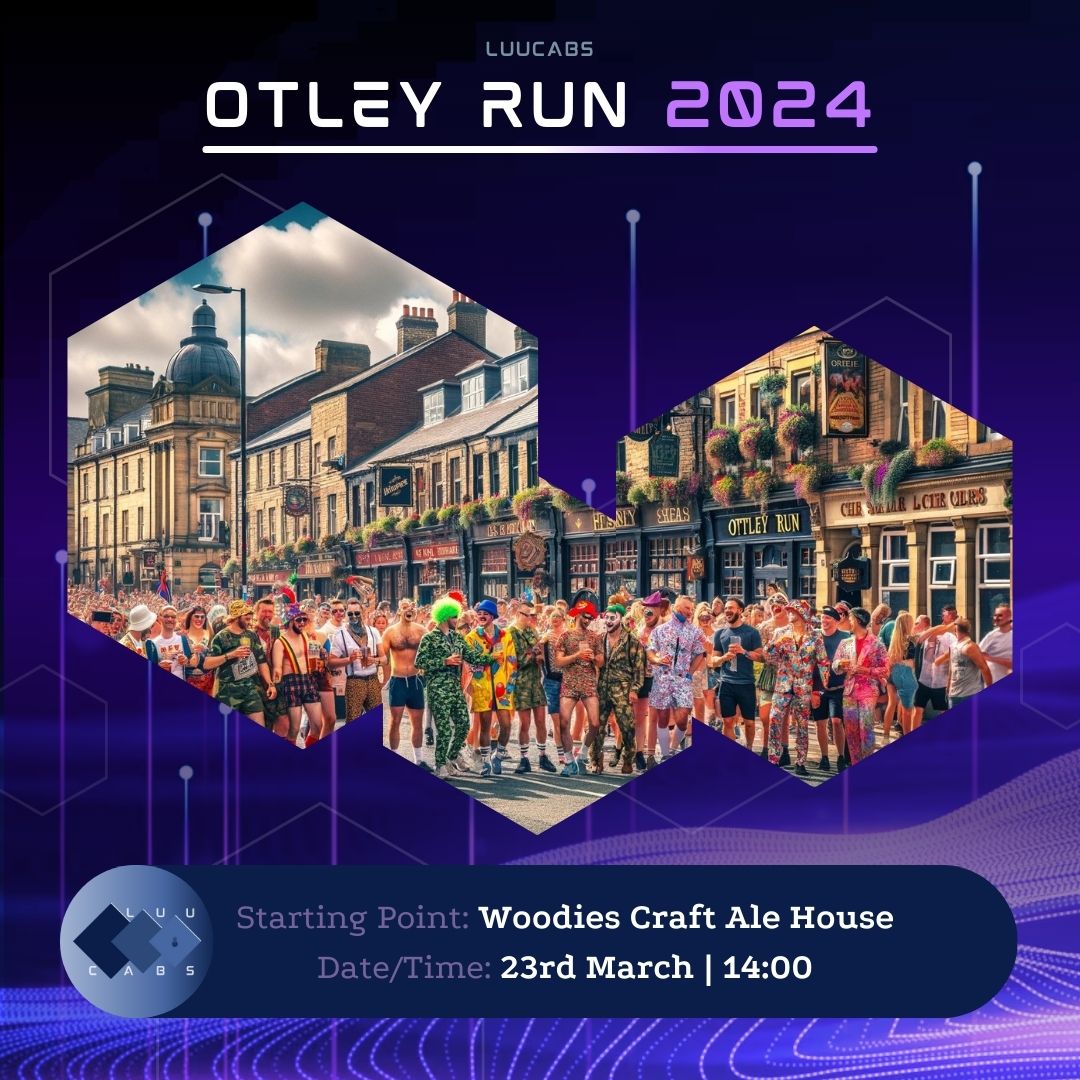 It's OFFICIAL! Our Otley Run is going ahead this Saturday 🍺

Our costume theme is anything related to Crypto or Blockchain. Homemade costumes get extra points!

Join at discord.gg/Q55Q6NxPWj for live updates and group taxi bookings!
