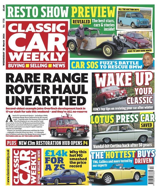 Another bustling Classic Car Weekly awaits! A rare Range Rover stash has been uncovered and is heading to auction with no reserve. Plus we have a preview of the upcoming Resto Show and the cars that'll be on show. With plenty more to enjoy, get your latest copy now!