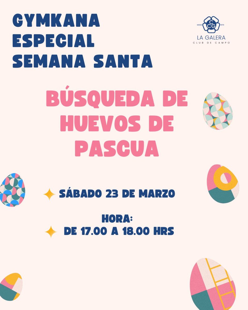ccLagalera's tweet photo. Este sábado 23 los más pequeños tienen una cita especial. Una Gymkana Especial de Semana Santa.

¿Quién encontrará más huevos de Pascua?

Sábado 23 de 17.00 a 18.00h

#ludotecalagalera #somoslagalera #clubdecampolagalera https://t.co/VVP8o7SAoK