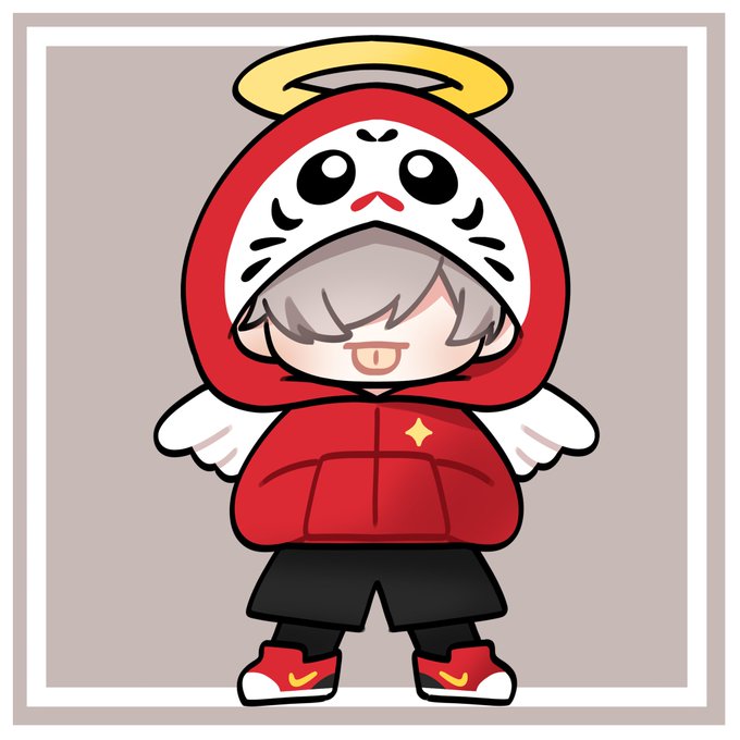「grey hair red hoodie」 illustration images(Latest)