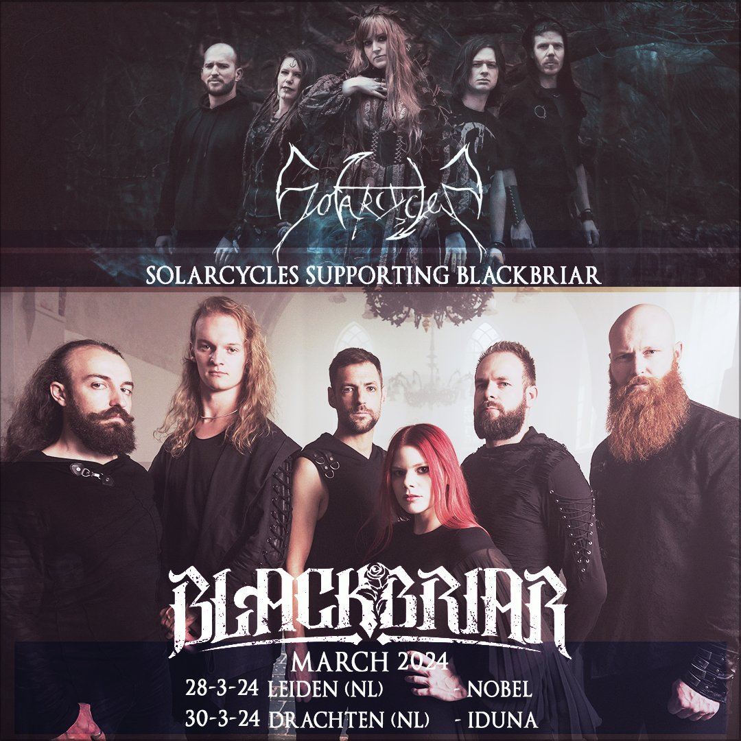 Solarcycles (@solarcyclesband) on Twitter photo This month we support <a href="/BlackbriarMusic/">Blackbriar</a> in Leiden and Drachten !! ๐ค๐ผโค
You can find tickets via our website.
#metalbands #nederland #alternativemusic #alternativemetal This month we support <a href="/BlackbriarMusic/">Blackbriar</a> in Leiden and Drachten !! ๐ค๐ผโค
You can find tickets via our website.
#metalbands #nederland #alternativemusic #alternativemetal