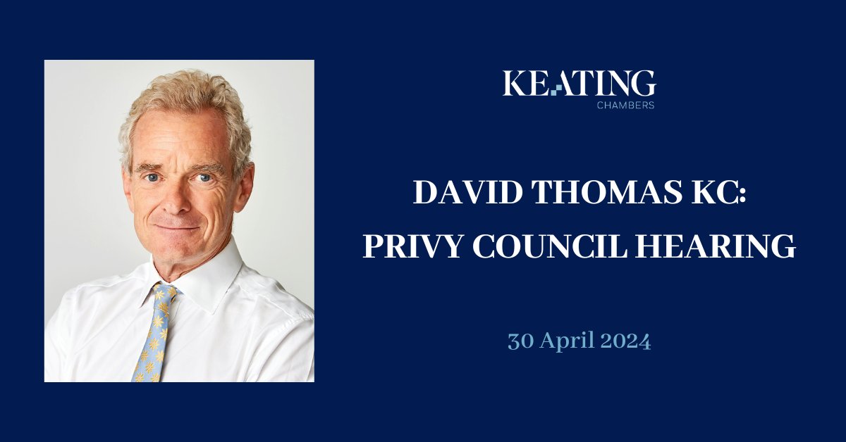 David Thomas KC will appear before the Privy Council on 30 April. The case concerns an appeal from the Court of Appeal of Trinidad and Tobago upholding the grant of summary judgment on interim payment certificates under a FIDIC Red Book contract. He is instructed by BDB Pitmans.