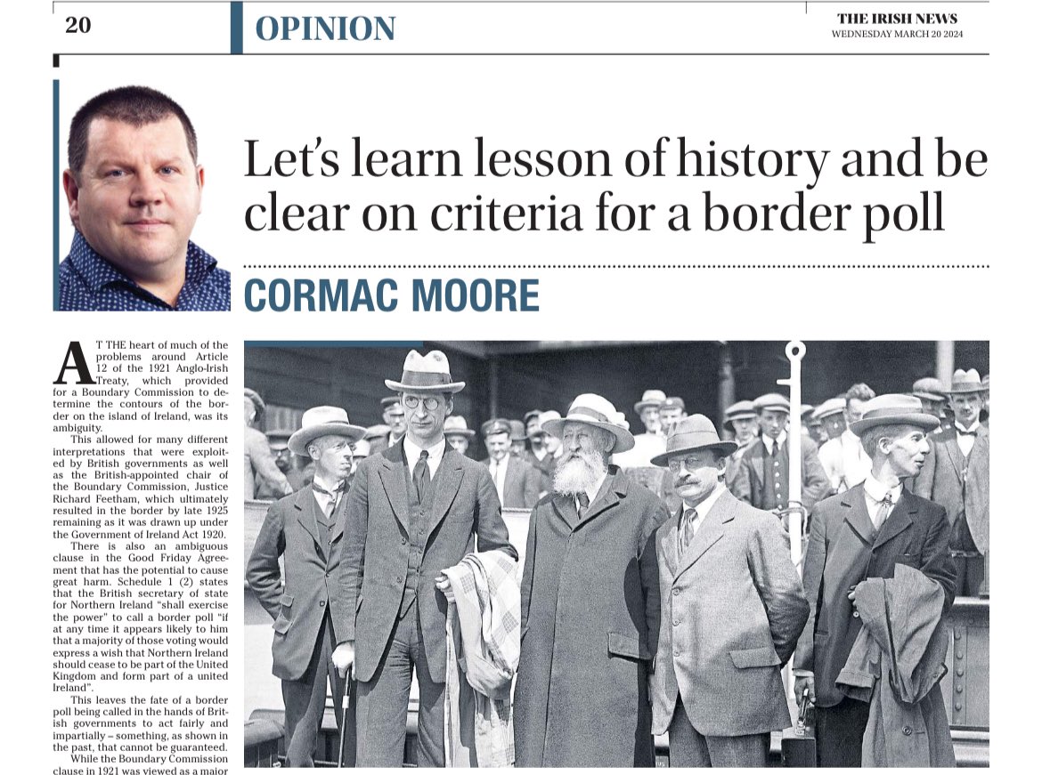 My article in today’s @irish_news on why clarity is needed on the criteria required for a border poll to happen. irishnews.com/opinion/lets-l…