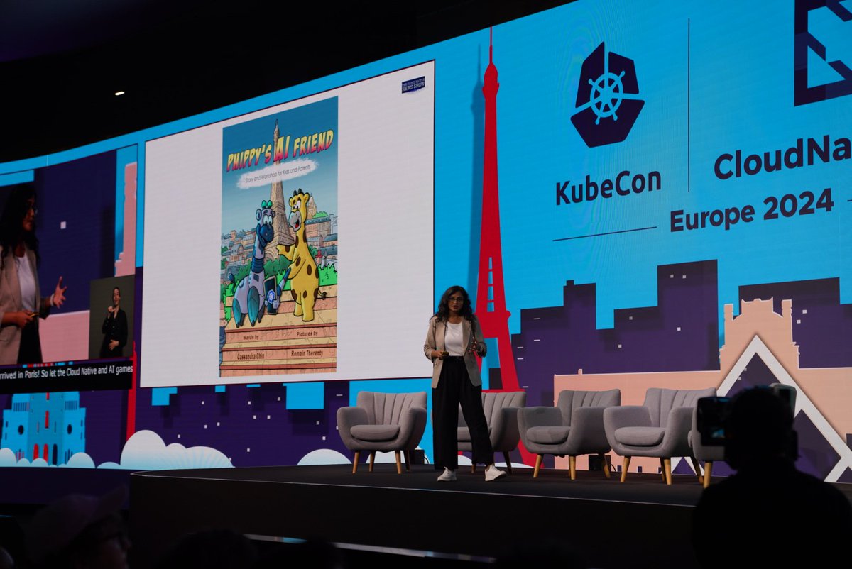 Phippy's AI Friend made it to the @KubeCon_ keynote announcements. I will be hosting the book signing tonight at the CNCF store during KubeCrawl: kccnceu2024.sched.com/event/1ae5G/ph… Thank you @TheNikhita!