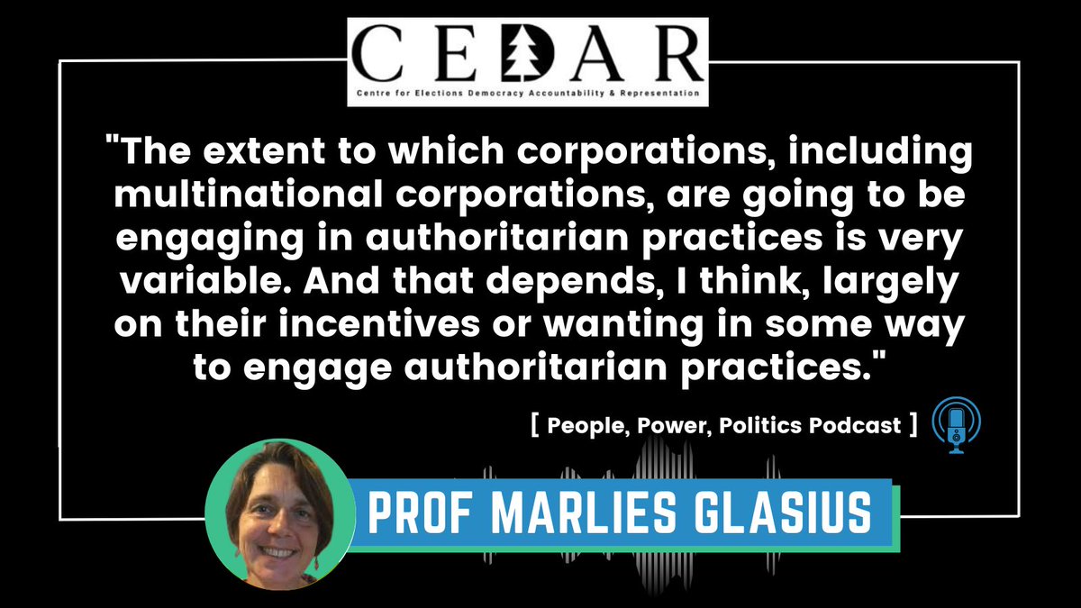 Petra Alderman (@petraalderman) on Twitter photo It is not just states, democratic or authoritarian, that can engage in authoritarian practices. Corporations can do the same...
Learn more about authoritarian practices from Marlies Glasius <a href="/UvA_Amsterdam/">UvA Amsterdam</a> in the latest #PeoplePowerPolitics podcast episode 🎧 It is not just states, democratic or authoritarian, that can engage in authoritarian practices. Corporations can do the same...
Learn more about authoritarian practices from Marlies Glasius <a href="/UvA_Amsterdam/">UvA Amsterdam</a> in the latest #PeoplePowerPolitics podcast episode 🎧