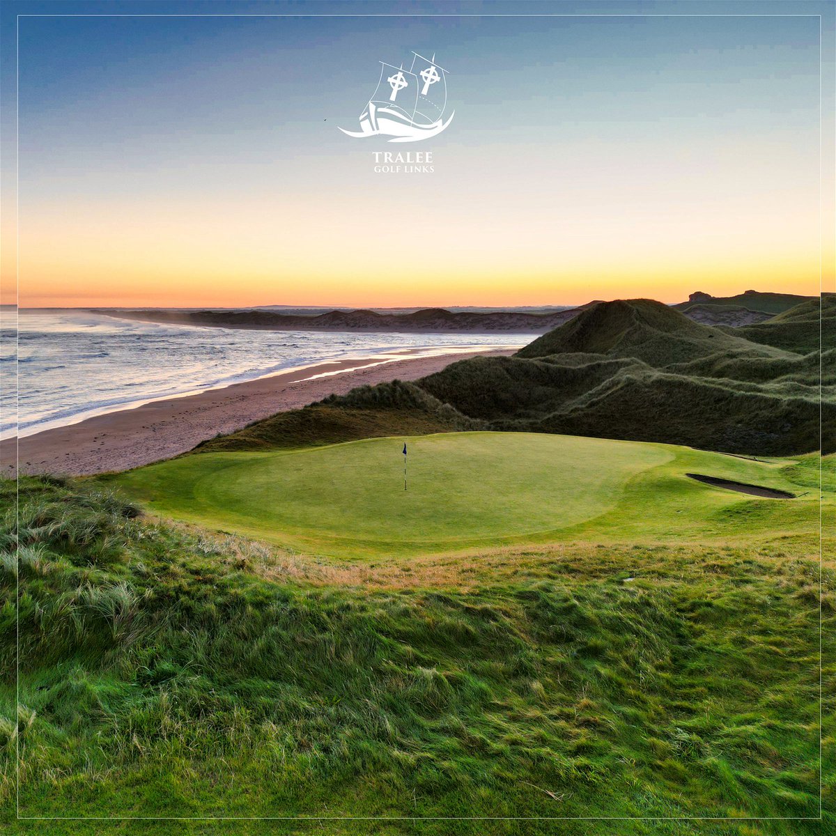 Good morning from the links. Every morning on the links is special ! Some just a little more special than others 😎 a stunning photo of the sun slowly rising in the early hours but can you name the green ?? #traleegolflinks #linksgolf #wildatlanticway #golfireland #golfcourse