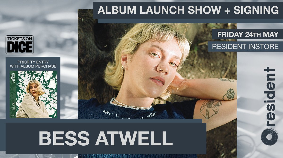 Brighton's own indie folk enchantress @BessAtwell will be returning to the shop floor to deliver us her sumptuous collection of stirring songs, followed by a signing... Grab an album bundle with entry here! link.dice.fm/lcfe34225e85