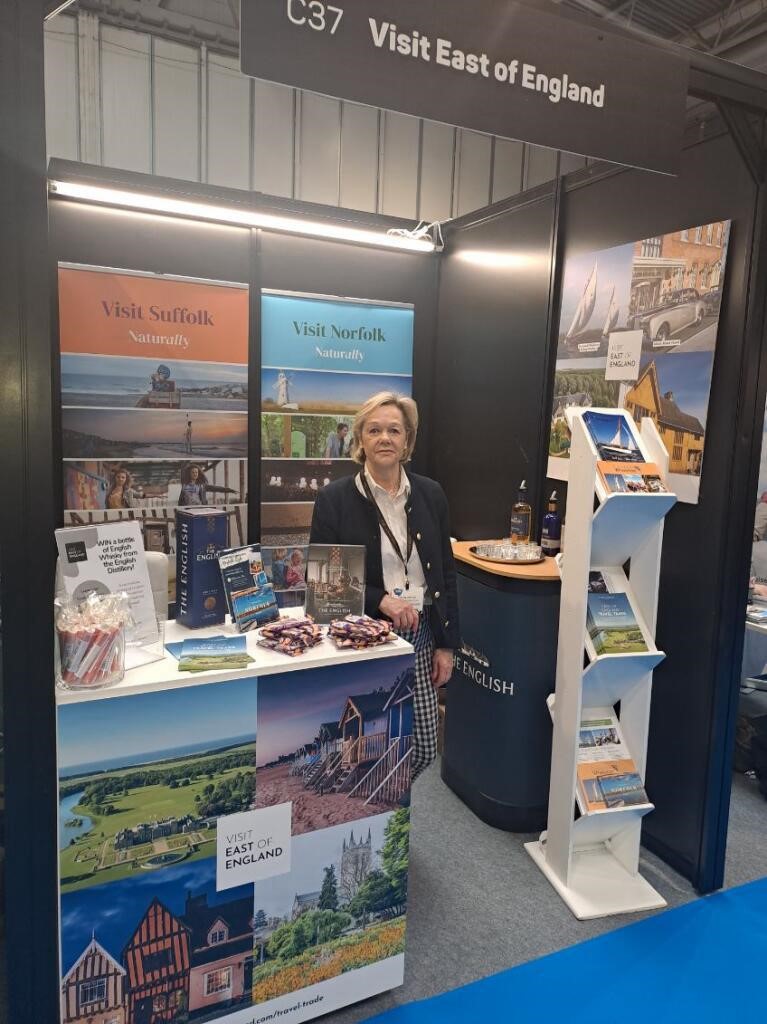 Visit East of England is at The @Tourism_Show! 🎉 Join us at Stand C37 to discover unforgettable experiences with partners like The @englishwhisky, @MaidsHeadHotel, Little Hall, & @EWhelpton Sailing. See you there! 
#VisitEastofEngland #BritishTravelShow #TravelAndTourism #BTTS24