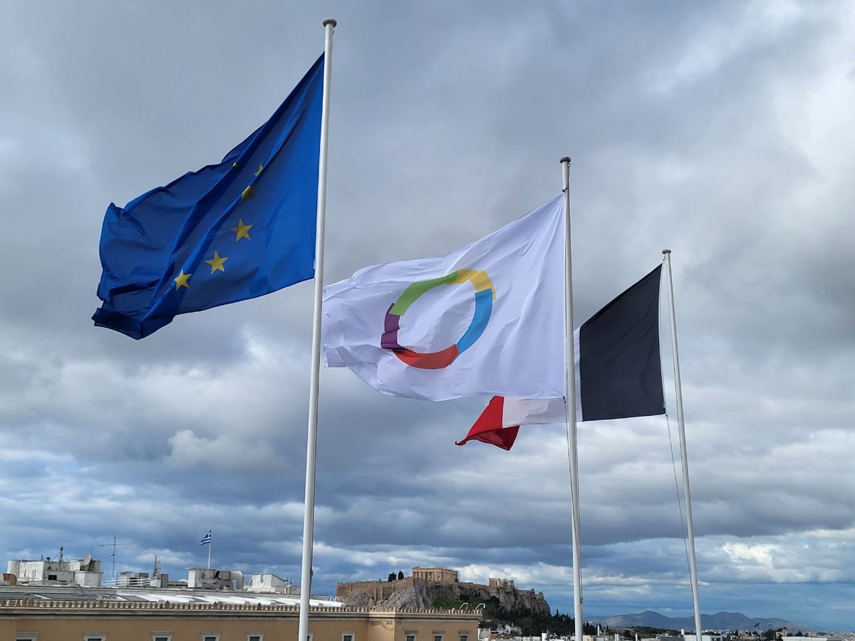 FranceenGrece's tweet image. L'ambassade se met aux couleurs de l'@OIFrancophonie en cette journée mondiale de la langue française ! 🇫🇷 #Francophoniedelavenir #Mon20mars #JournéedelaFrancophonie @IFAgr