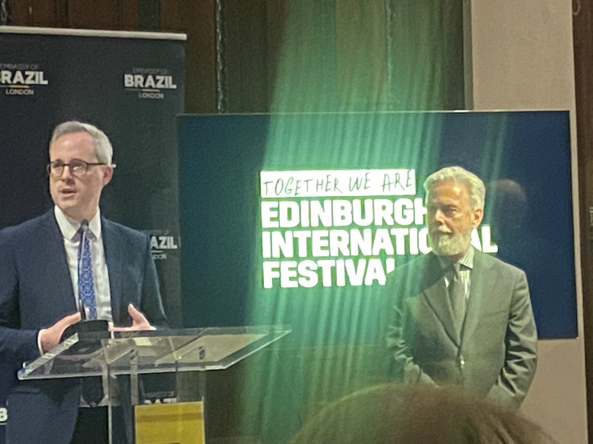 Brilliant London launch of the Edinburgh International Festival at the Brazilian Embassy last night. Good to see Lord Parkinson, @DeidreBrock and @GilesWatling there. Super line up for this Summer’s festival. Arts also = IP!