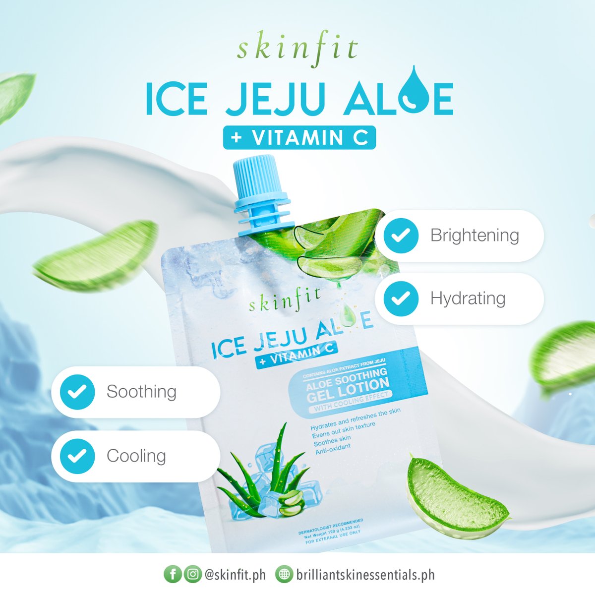 Skinfit Ice Jeju Aloe + Vitamin C is a moisturizer that provides intense hydration, refreshing coolness, soothing nourishment, and brightening radiance resulting in a complexion that glows with vitality. 💚

#SkinFitPH 
#BrilliantSkinEssentials