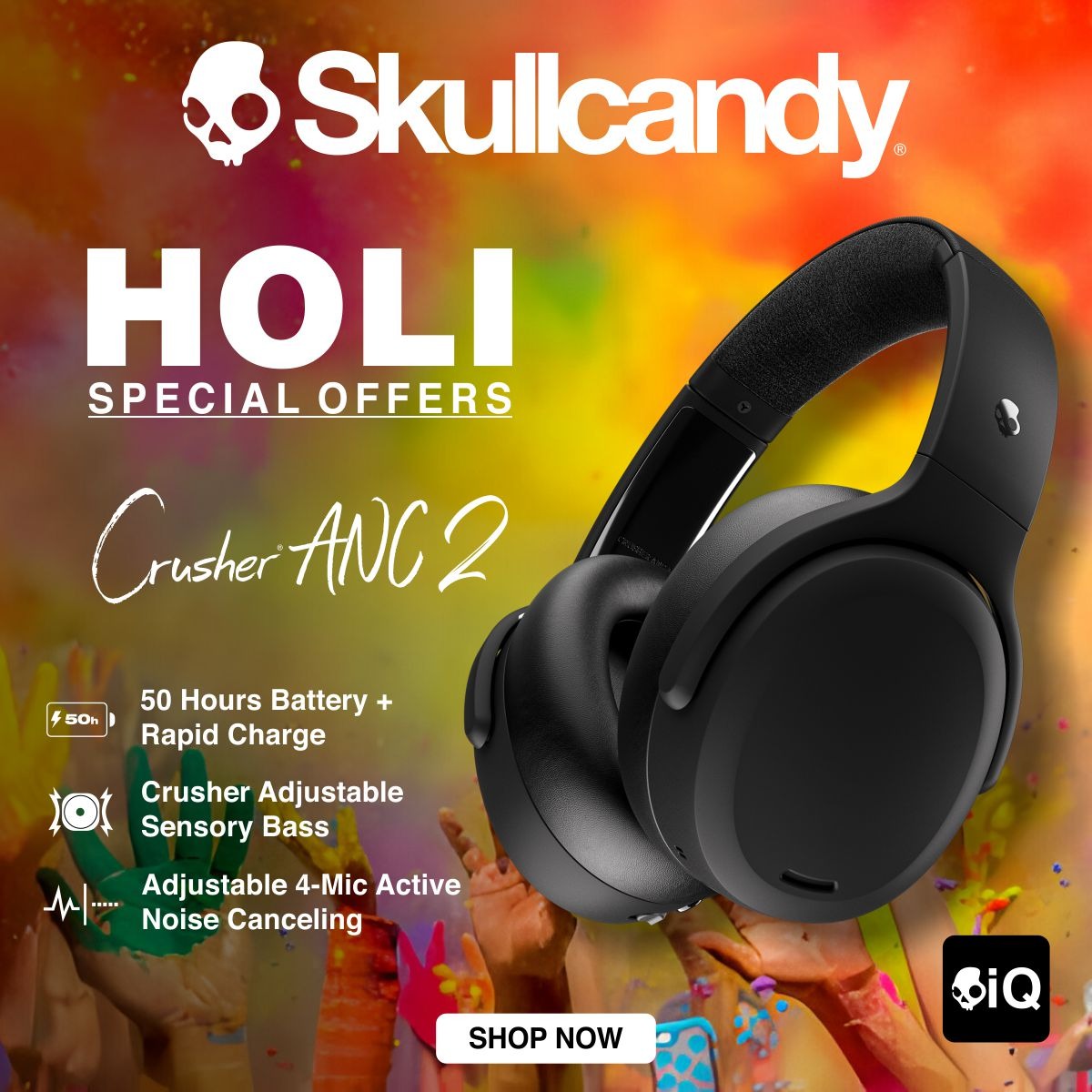 Get ready to throw some color on your wallet this Holi🌈!  
We're offering vibrant deals on Skullcandy headphones and TWS to make your celebration extra special.
Shop now and spread the joy 🛒 skullcandy.in

#HappyHoli #HoliSale #FanFavorites