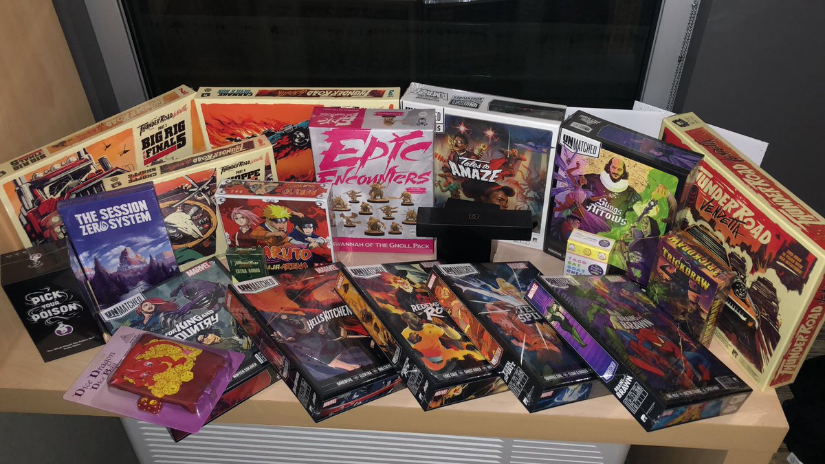 KylePuller's tweet image. Obligatory GAMA haul pic!

I still don’t know how I got these all home in good condition. 😅

@PullingPowerSM are going to have fun shooting the next few episodes of Bad Unboxing!

#tabletopgames #marketing