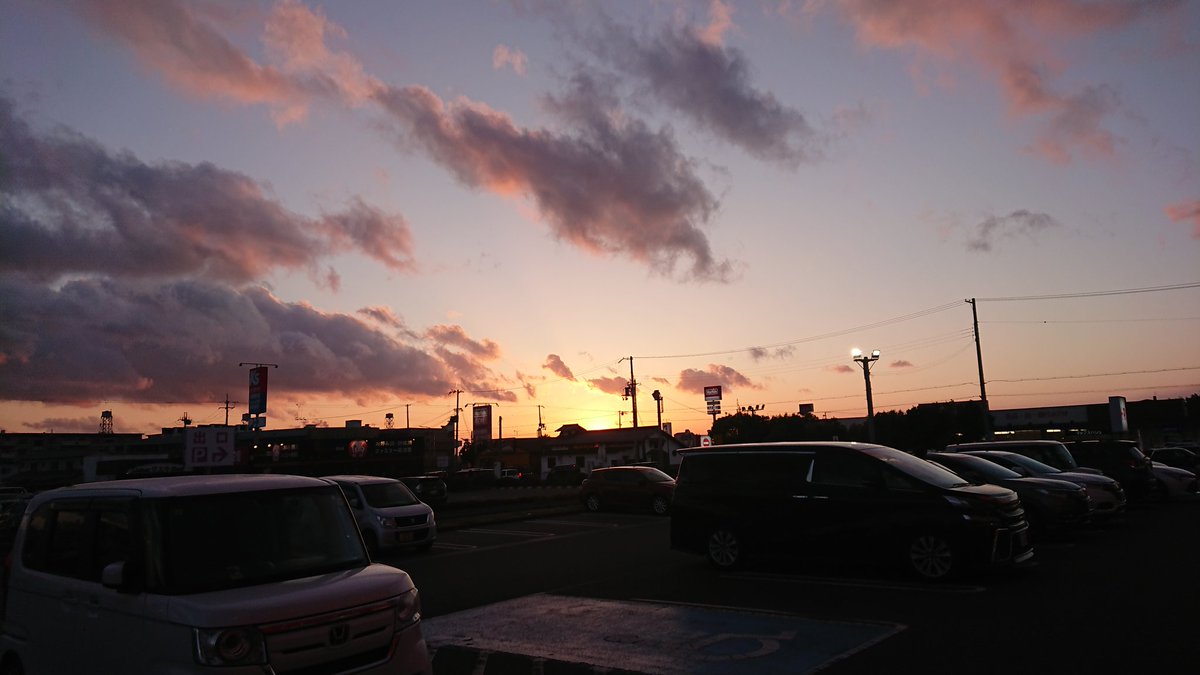 今日の夕日✨