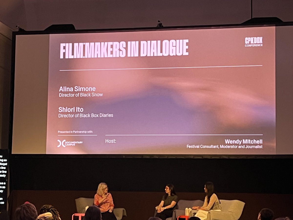 Dogwoof's tweet photo. We're at @cphdox!

#BlackBoxDiaries filmmaker Shiori Ito &amp; #BlackSnow director Alina Simone took part in an insightful FILM:MAKERS IN DIALOGUE at #CPHDOX24. https://t.co/j6f81pS8lE