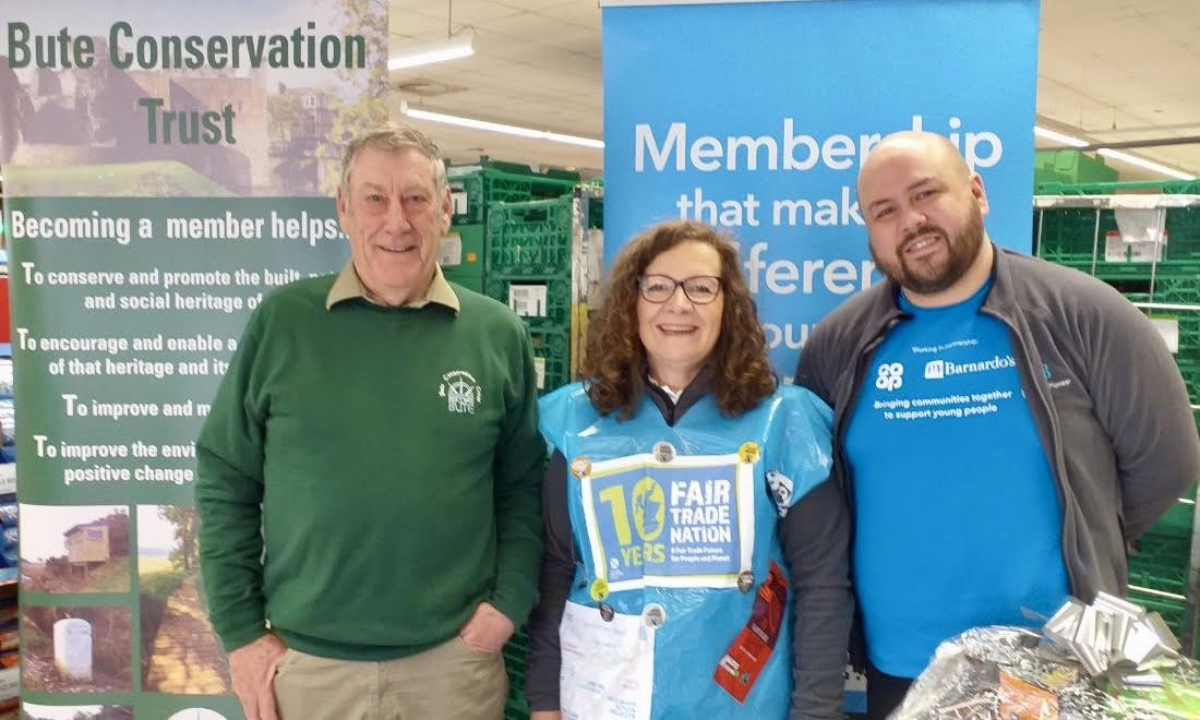 March 2024: Co-operative Community Fund

Pictured is our Chair, Billy Shields, representing the Trust at a recent publicity event in the Rothesay Co-op. Huge thanks to the Co-op for supporting us again via their Community Fund.