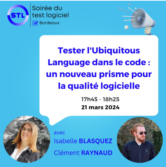 Rentrouvez-nous avec <a href="/carlodrift/">Clément</a> à la Soirée du #test logiciel à Bordeaux. On y parlera de  #UbiquoutiousLanguage #test, #qualité, #butInformatique (SAE BUT3) et #chatGPT

Vous pouvez vous inscrire ici : events.eventzilla.net/e/soire-du-tes…
