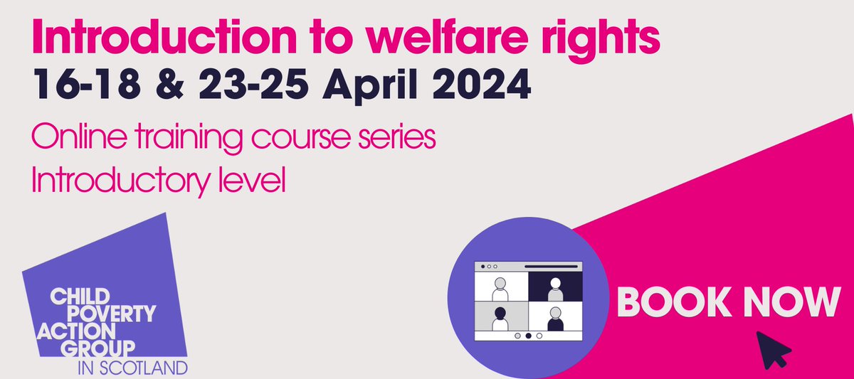 Our ever popular essential course series is booking up fast for April. If you or a colleague wants to book, please secure your place now. The course takes place over 6 mornings online cpag.org.uk/training-and-e…