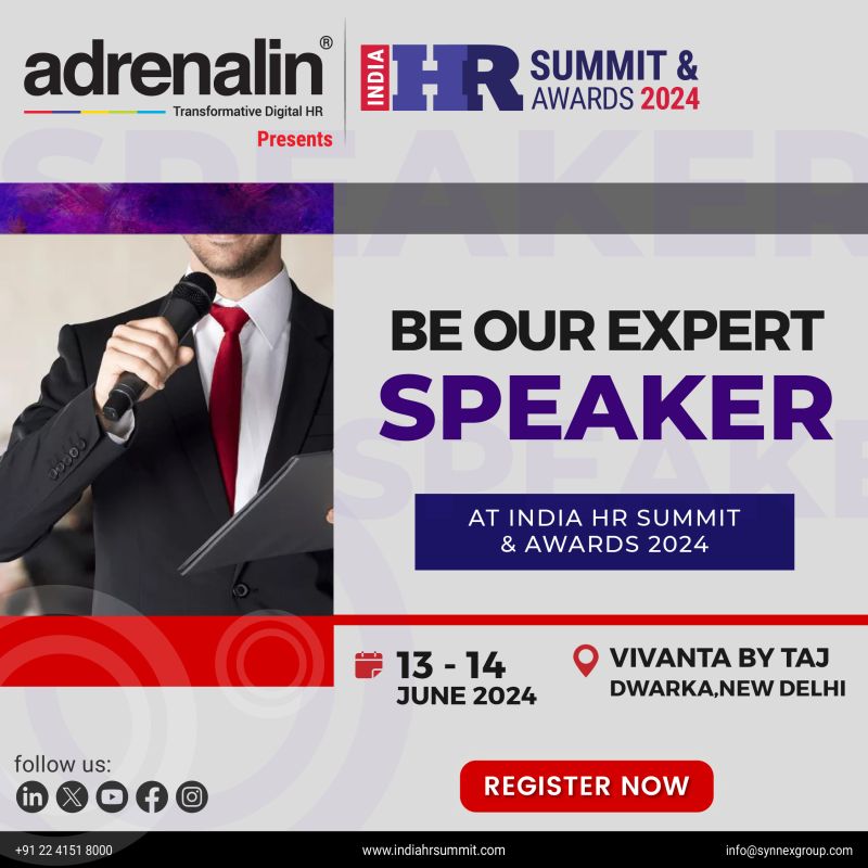 Make your presence known on this esteemed platform!

Join Us as an Expert Speaker 🗣 at the 2024 India HR Summit & Awards.

#IndiaHRSummit2024 #HRLeadership #EmployeeEngagement #HRBestPractices #HRInnovations #DigitalTransformation #HRStrategy #EmployeeExperience #HRSummitAwards