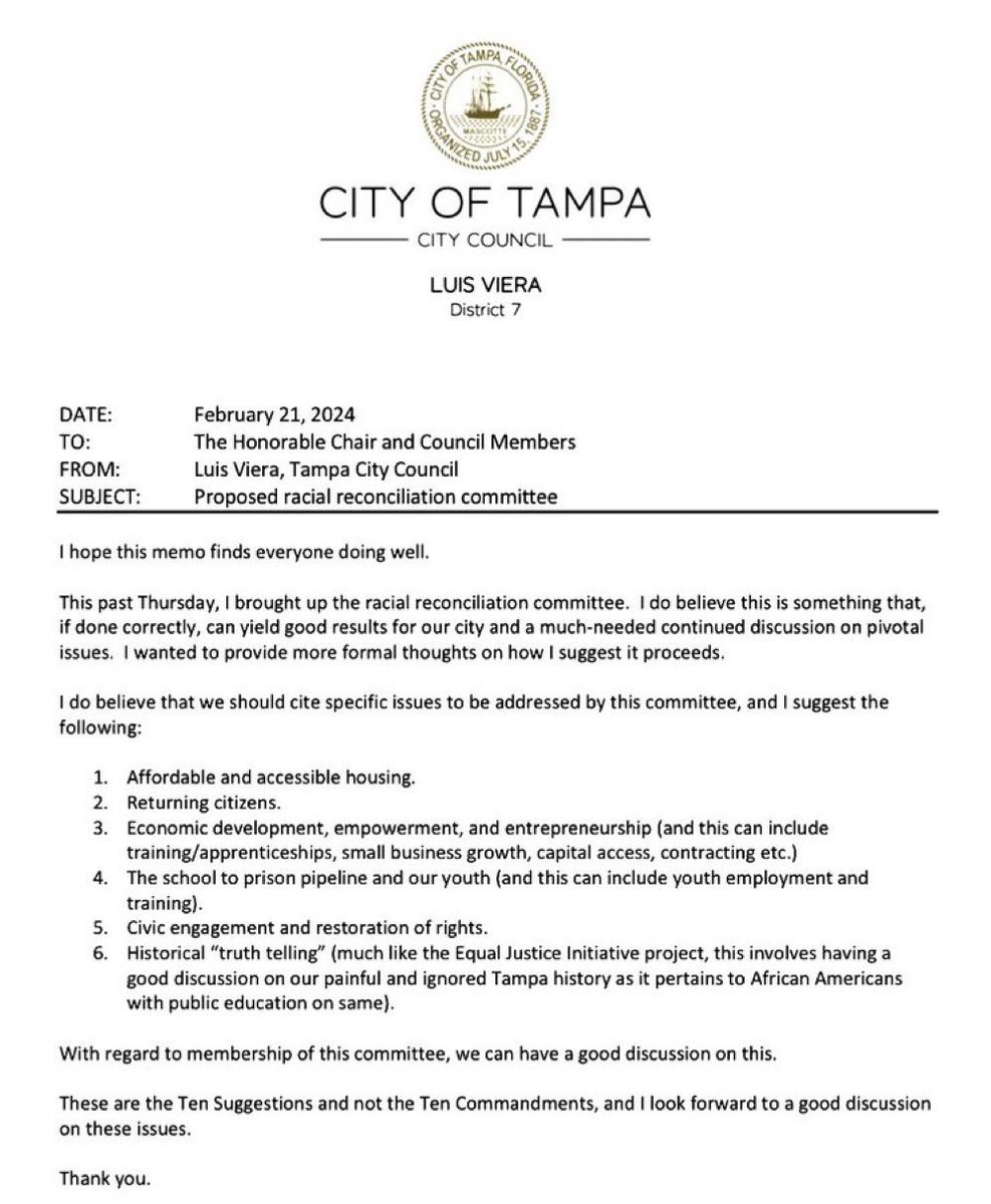 WFLADeanne's tweet photo. TODAY: #RootedInProgress gets results!
Tampa leaders are now moving forward w/ creating a racial reconciliation committee. It’s a 4 year old effort seeing action after our #BHM program brought it to light

See how @CouncilmanViera &amp; @HillsbrghNAACP helped make it happen on @WFLA https://t.co/asOWFI9kVB
