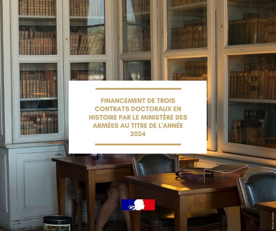 [𝗟'𝗶𝗻𝗳𝗼 𝗰𝘂𝗹𝘁𝘂𝗿𝗲𝗹𝗹𝗲 𝗱𝘂 𝗷𝗼𝘂𝗿] ‼️J - 17 pour le financement de trois contrats doctoraux en histoire par le ministère des armées au titre de l’année 2024 !   Dossier de candidature 👇 memoiredeshommes.sga.defense.gouv.fr/fr/article.php…