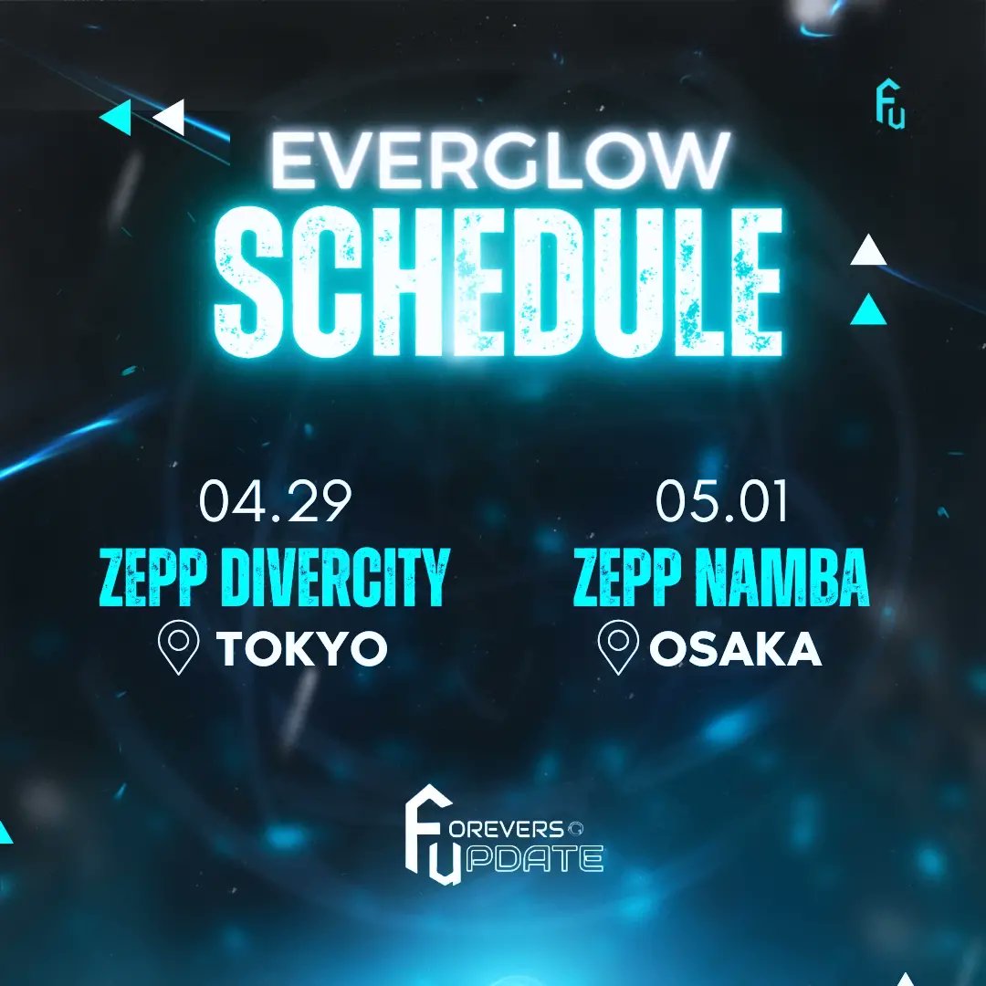 [SCHEDULE] The respective dates in the schedule above refer to #EVERGLOW's first solo concert in Japan. 🇯🇵

SCHEDULE:

Forever Check the list of EVERGLOW official merchandises for the concert has also been released. 

#5yearswithEVERGLOW

🔗itony-live.co.jp/everglow-jp24/