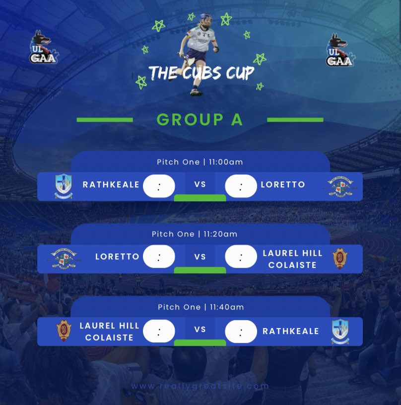 ul_gaa's tweet image. The fixtures for today’s Cubs Cup taking place at Maguire’s Pitches ⬇️
Best of luck to all players and mentors!

#BelongToThePack 🐺