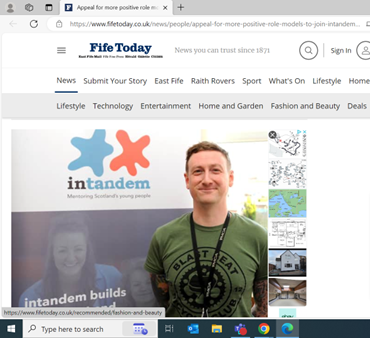 Brilliant to see @YmcaKirkcaldy in the Fife Today press appealing for volunteer mentors for intandem in Fife. Read the story 👉Appeal for more positive role models to join InTandem - Fife-wide mentoring project (fifetoday.co.uk)