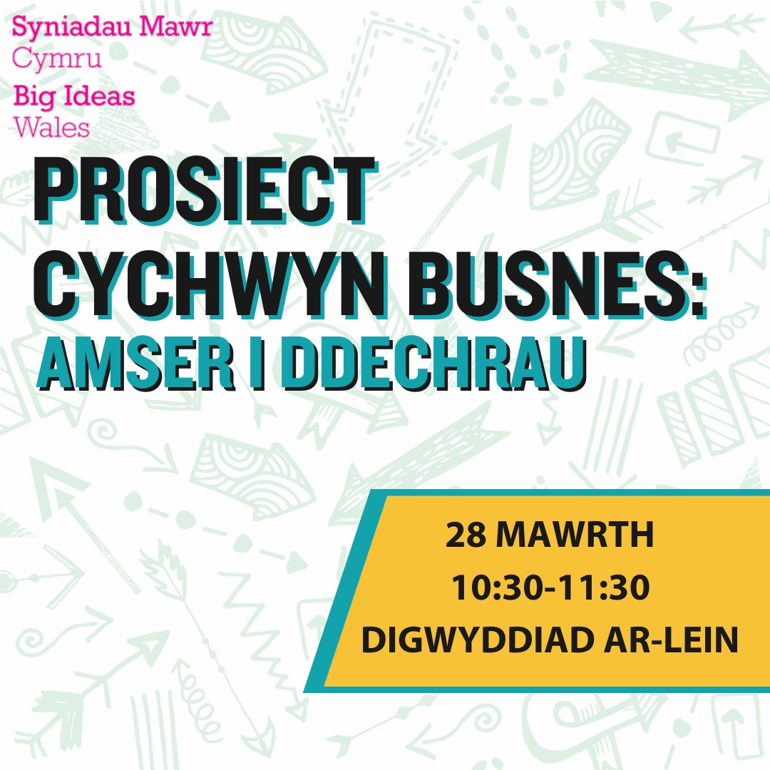 DIGWYDDIADAU ALLANOL: Syniadau Mawr Cymru PROSIECT CYCHWYN BUSNES: COFRESTRU EICH BUSNES A CHYMORTH AR ÔL CYCHWYN 28 Mawrth 10:30-11:30 Digwyddiad Ar-lein 👉️Archebwch nawr: wales.business-events.org.uk/cy/digwyddiada…