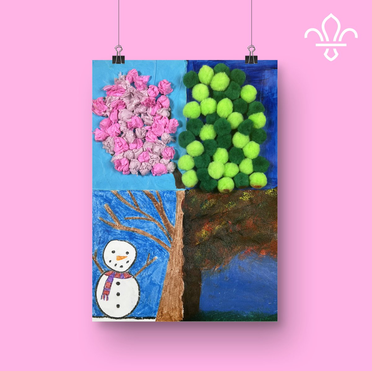 Happy First Day of Spring 2024! Why not celebrate by creating four corner seasonal pictures to show how trees change throughout the year? See how many different techniques and materials you can use! 🌸 bit.ly/3VhDo16
