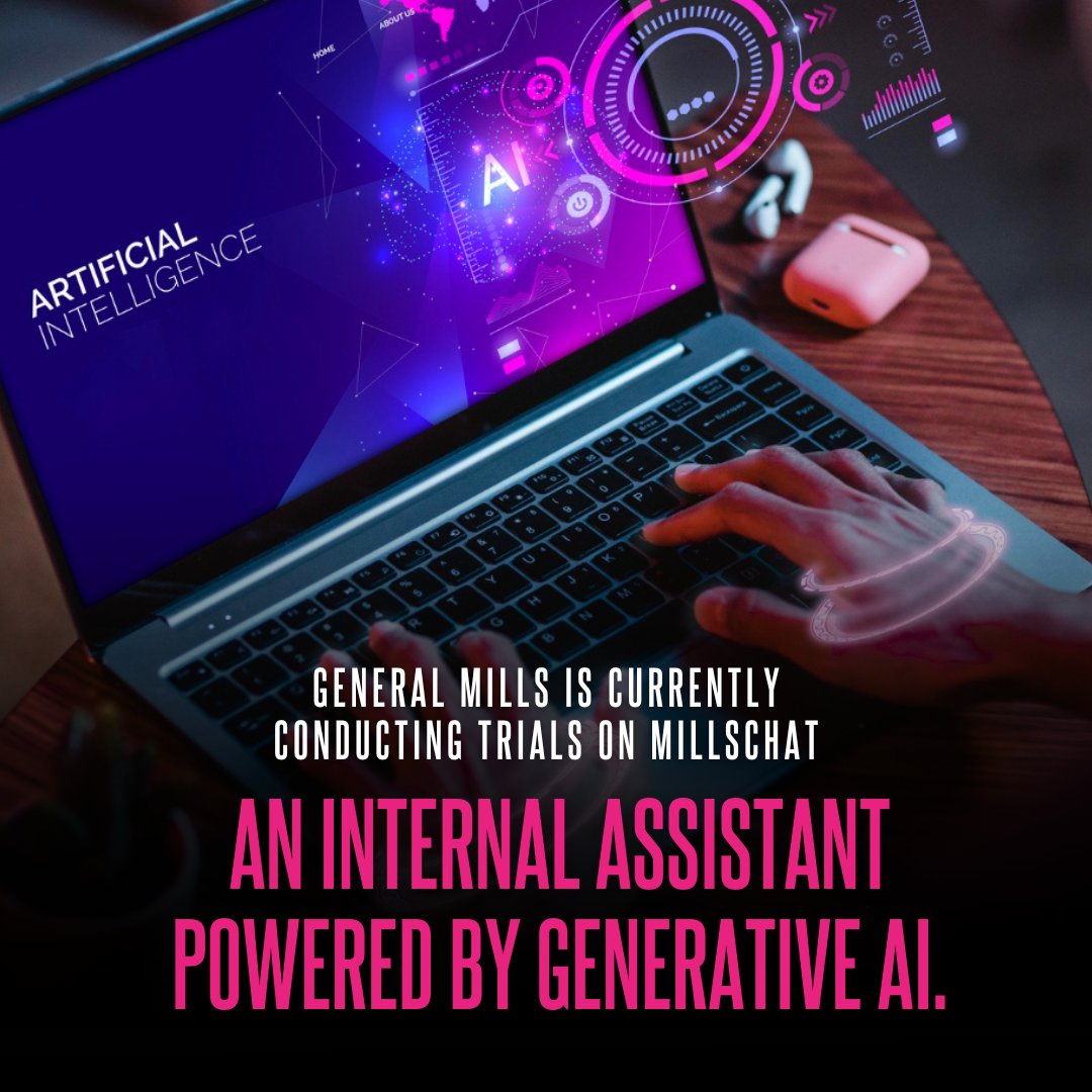 VertexRTeam's tweet photo. FMCG giant General Mills is pioneering "MillsChat," an AI assistant fuelled by cutting-edge generative AI, designed to empower employees and streamline internal operations, fostering greater efficiency and collaboration within the company.

#FMCG #AI #News https://t.co/7cKUrTQwHg