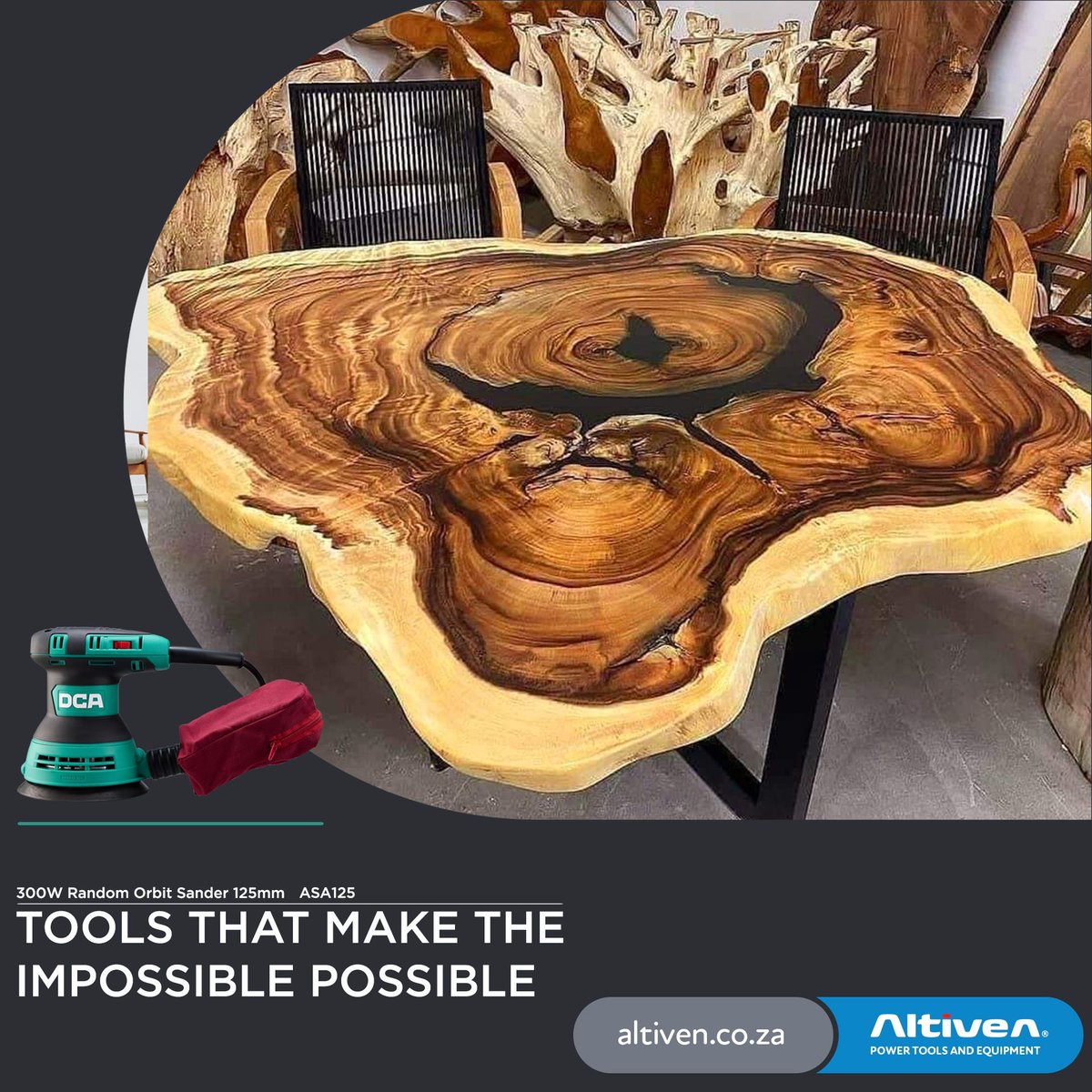 Altiven_za's tweet image. Industrial DCA 300W 125mm Random Orbit Sander
Tools that make the impossible possible 
Shop now: buff.ly/3Pt2y9k 
#altiven #dcatools #woodsander #randomsander #woodworking