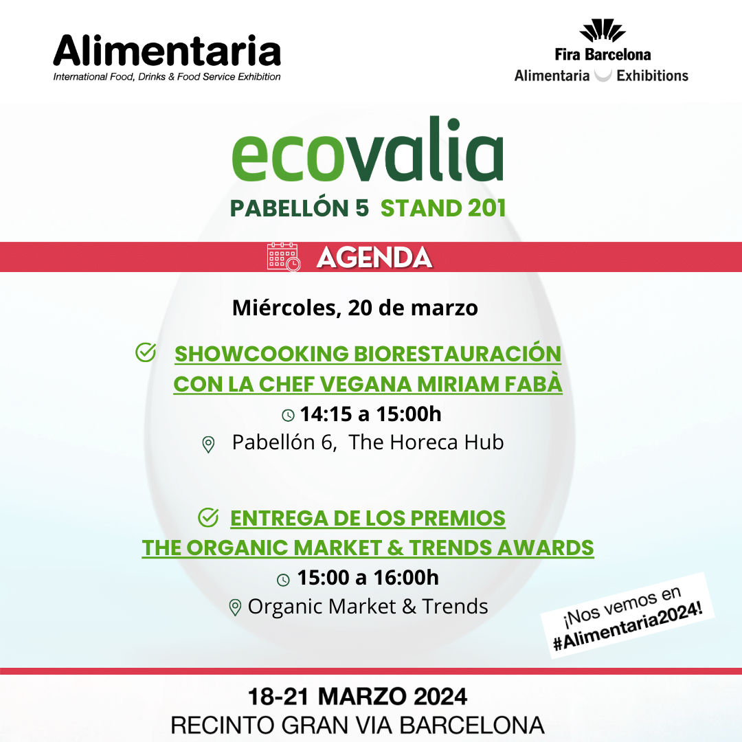 Tras un día lleno de éxitos en Alimentaria Barcelona, os dejamos nuestra Agenda para hoy, miércoles 20 de marzo. #cocinaecologica  #veganeando #alimentaria2024