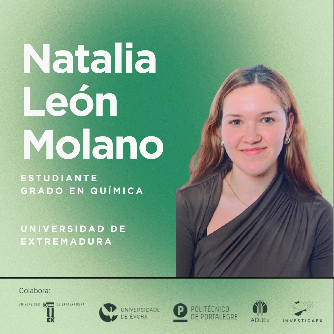 Natalia León Molano (Universidad de Extremadura). Estudiante del Grado en Química Mi investigación se centra en el análisis y cuantificación de microplásticos en la atmósfera de Extremadura. @infouex  @investigaex @uexdivulga @NataliaLenMola1 #ponentes #SeminarioJuventud