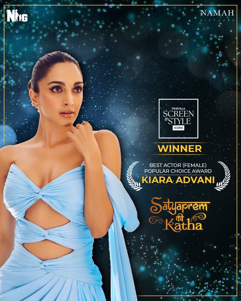 Congratulations to @advani_kiara on receiving the @pinkvilla Best Actor (Female) - Popular Choice award for her mesmerising performance as Katha in 'Satyaprem Ki Katha'! ❤️ #PinkVillaScreenAndStyleIconAwards #SatyapremKiKatha