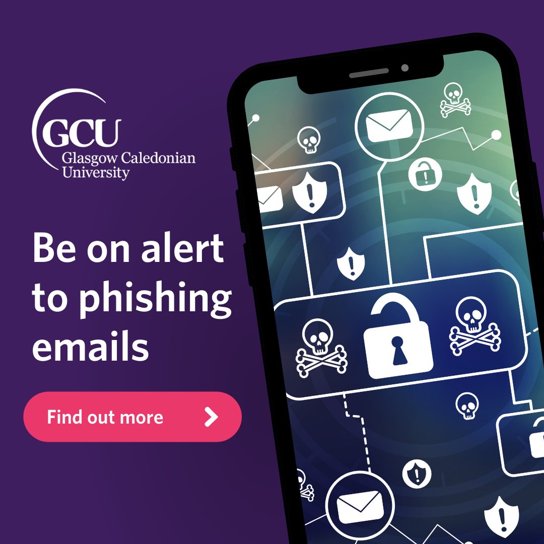 As a result of a recent increase in email phishing scams targeting Glasgow Caledonian, students are urged to be on their guard against potential cyber security threats ⚠️ While we have security controls in place to catch malicious emails, some can still get through. The emails…