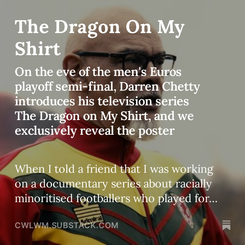 Dylan Moore (@_dylanmoore) on Twitter photo Proud that <a href="/_Cwlwm/">Cwlwm</a> is publishing this piece by <a href="/rapclassroom/">Darren Chetty</a> on <a href="/FAWales/">FA WALES</a> documentary series about the history of racially minoritised footballers in <a href="/Cymru/">Wales 🏴</a>. <a href="/RedWallNews1/">Red Wall News (P) 🏴</a> <a href="/walesawayfans/">Cymru Away 🏴 ⚽️</a> <a href="/spiritof58wales/">TIM WILLIAMS</a> <a href="/llannerch/">llannerch@toot.wales</a> <a href="/Walgoch2016/">Wal Goch🏴</a> <a href="/ethanamp26/">Ethan Ampadu</a> <a href="/FAWalesfanpage/">Walesfanpage</a> <a href="/FAWalesfanss/">Wales Football Fans</a> Proud that <a href="/_Cwlwm/">Cwlwm</a> is publishing this piece by <a href="/rapclassroom/">Darren Chetty</a> on <a href="/FAWales/">FA WALES</a> documentary series about the history of racially minoritised footballers in <a href="/Cymru/">Wales 🏴</a>. <a href="/RedWallNews1/">Red Wall News (P) 🏴</a> <a href="/walesawayfans/">Cymru Away 🏴 ⚽️</a> <a href="/spiritof58wales/">TIM WILLIAMS</a> <a href="/llannerch/">llannerch@toot.wales</a> <a href="/Walgoch2016/">Wal Goch🏴</a> <a href="/ethanamp26/">Ethan Ampadu</a> <a href="/FAWalesfanpage/">Walesfanpage</a> <a href="/FAWalesfanss/">Wales Football Fans</a>
