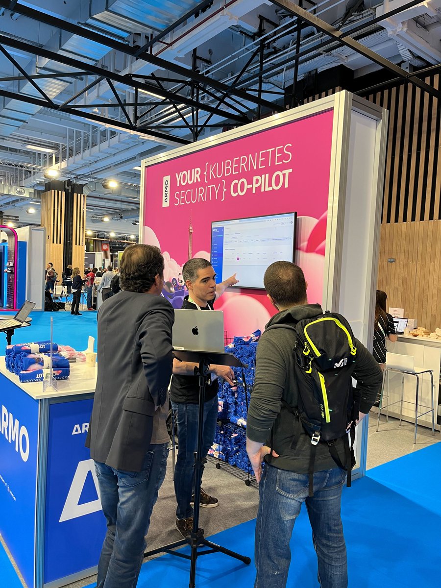 Hello 👋 from #KubeConEU Paris. Booths are open - so come see us and get your 🐼 vibes on!

<a href="/JKaftzan/">Jonathan Kaftzan</a> <a href="/oshratn/">Oshrat Nir 🎗️</a> <a href="/matthyx/">Matthias Bertschy</a> <a href="/shaulir/">Shauli Rozen</a> 👈 Take a picture or it didn't happen!

📍 Solutions Showcase | Kiosk Number PP4-A
