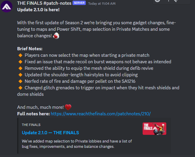 THE FINALS - News & Updates tweet media