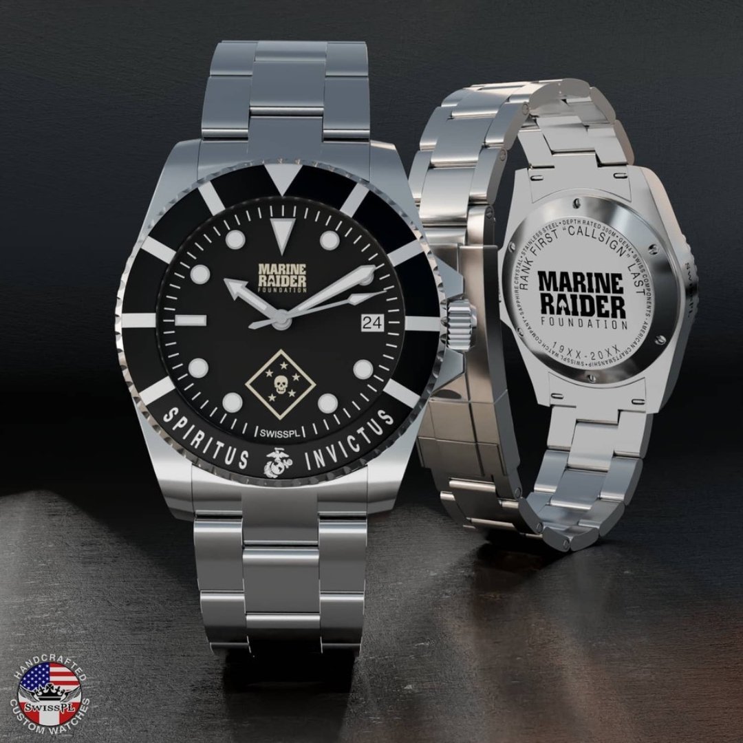 Thanks to our friends at SwissPL Watch Company for donating 25% of each sale of these beautiful watches to the Marine Raider Foundation! See all the options here: swisspl.com/pages/marine-r…