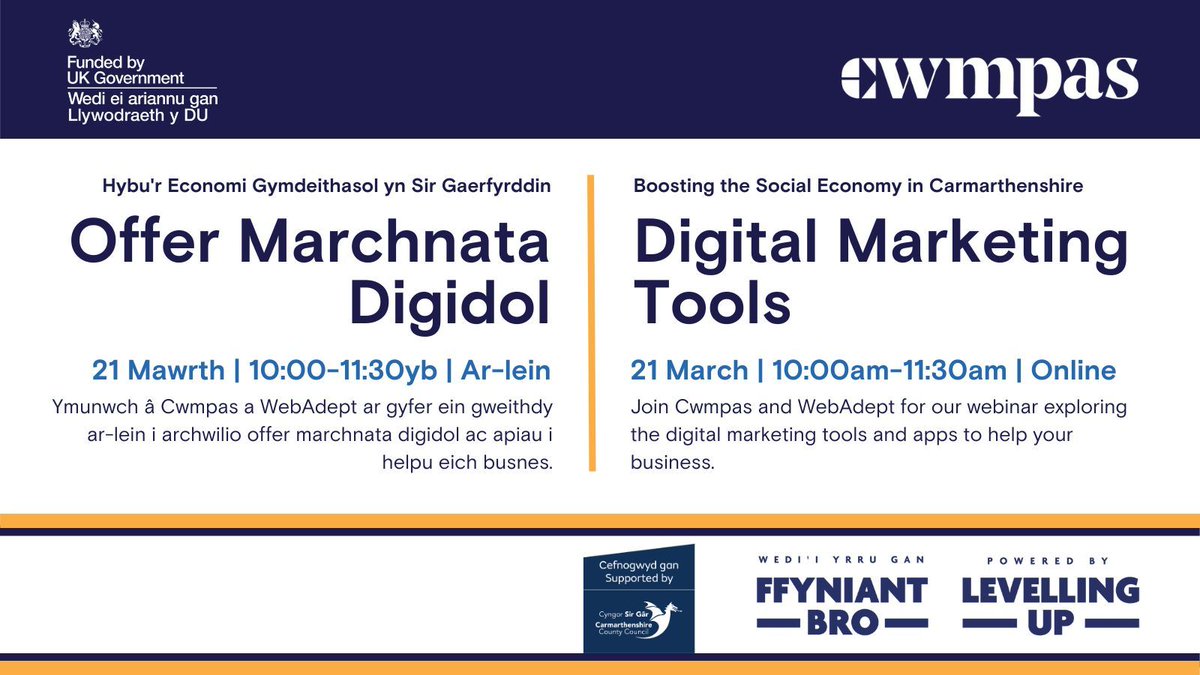 10am tomorrow! Pick up a ticket for this free webinar exploring how different digital marketing tools can boost your business. Created with social businesses and community groups in mind and delivered in partnership with @WebAdeptUK 🎟️: buff.ly/43sdF8l