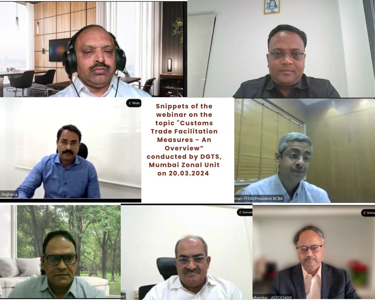 DGTS, MZU, Mumbai has conducted a successful and insightful webinar on- Customs Trade Facilitation Measures - An Overview, attended by 150 enthusiastic participants on 20.03.2024, followed by a Q&A Session in association with  FFFAI and ASSOCHAM -MSDC.
