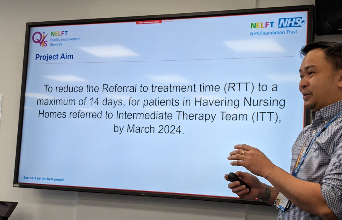NELFT_AHP's tweet image. Fantastic @nelftqis project presented by Philip Dacanay (occupational therapist), sharing their project to increase the therapeutic input into Havering care homes.

Amazing work that&apos;s still ongoing. 🎉

#AHP