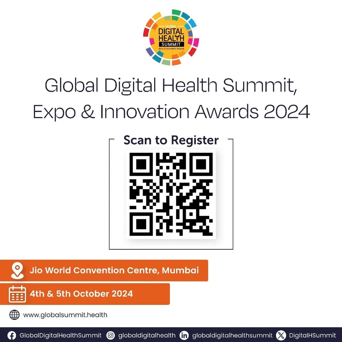 Registration is open for The Global Digital Health Summit, a two-day event where you will find #lectures, #panel discussions, and networking sessions revolving around everything #digital #health. Scan the QR code in the picture below to participate 👇